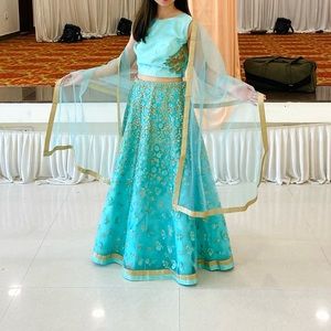 Fully Stitched Blue Lehenga (Size Small) Diwali, Formal Events, Weddings